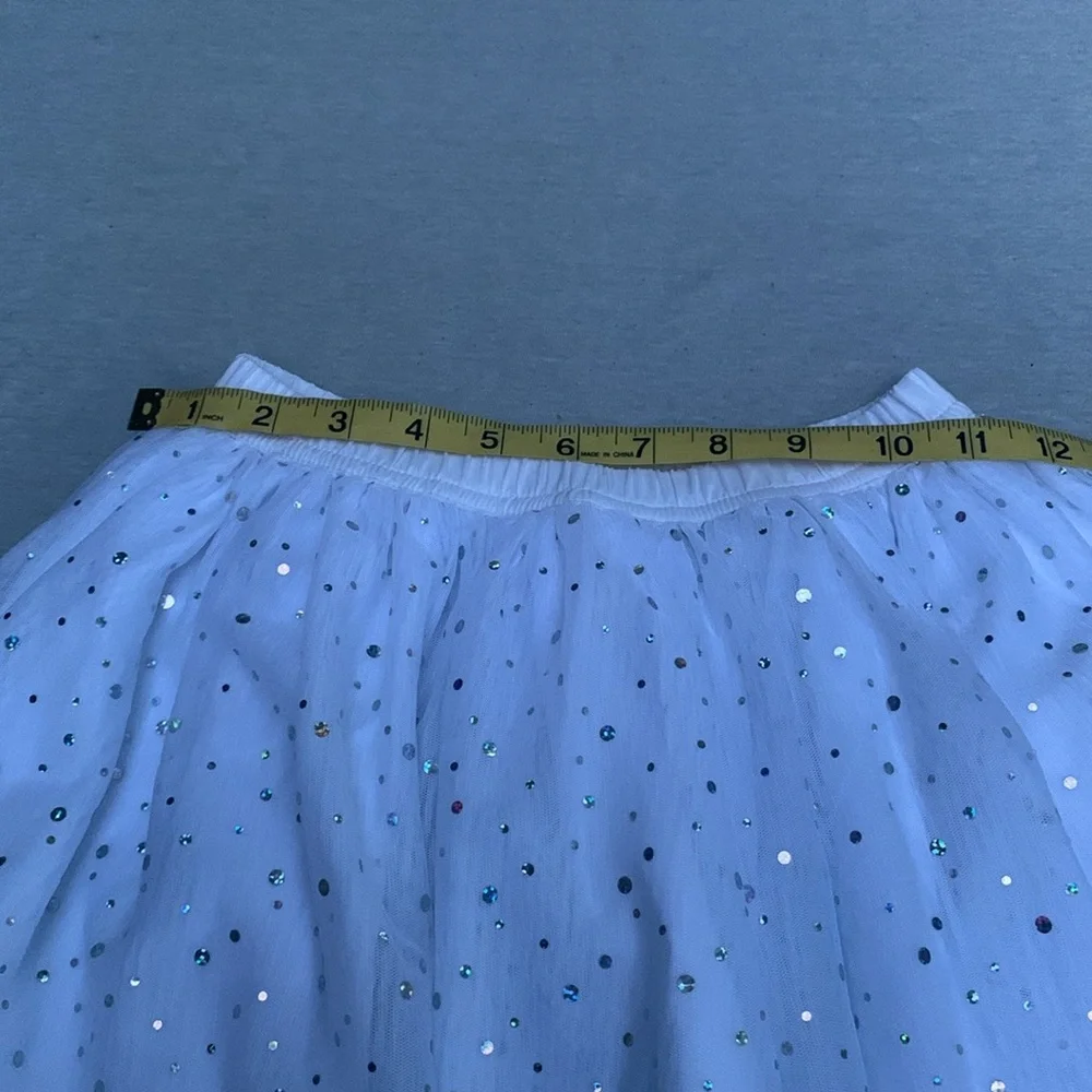 Gymboree White and Blue Sequin Skater Skirt